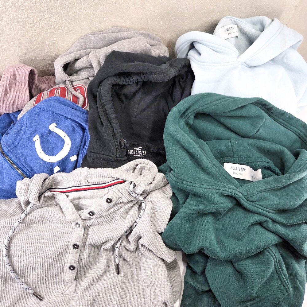 Reseller Lot of 7 Womens Size M Pullover Zip Hoodie Sweatshirts Hollister